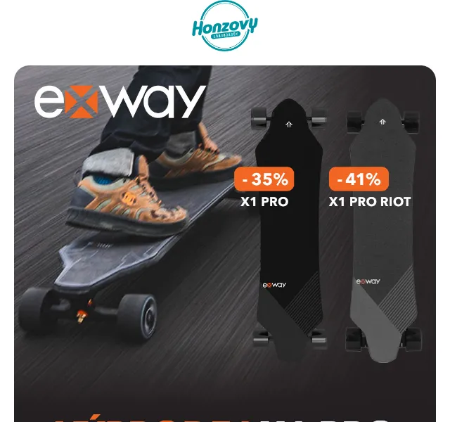 Honzovy Longboardy: Exway X1 PRO sleva 41 % – červen 2026 | Nuslet.cz