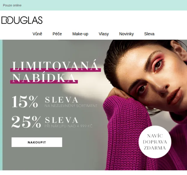 Douglas CZ: Sleva až 25 % na vybrané značky – červen 2026 | Nuslet.cz