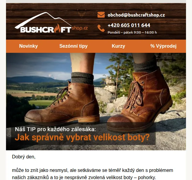 Bushcraftshop: Návod na správnou velikost bot – červenec 2026 | Nuslet.cz