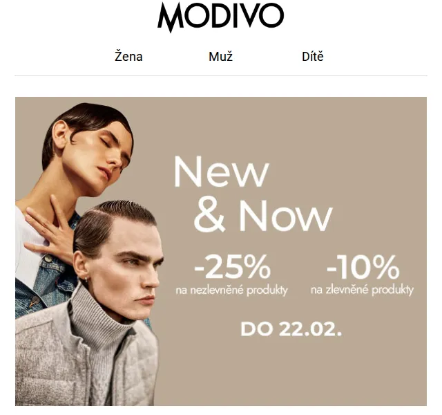 Modivo: -25 % na novinky, -10 % na zlevněné – červen 2026 | Nuslet.cz