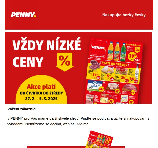 Penny: leták s českými potravinami – únor 2025 | Nuslet.cz
