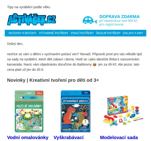 Activacek.cz: Kreativní sady pro děti od 159 Kč – červenec 2026 | Nuslet.cz