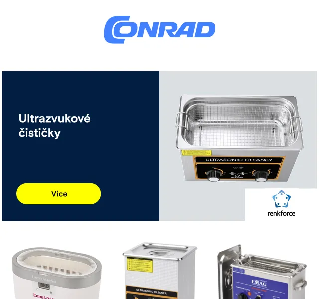 Conrad Electronic: Ultrazvukové čističky a slevy – červenec 2026 | Nuslet.cz