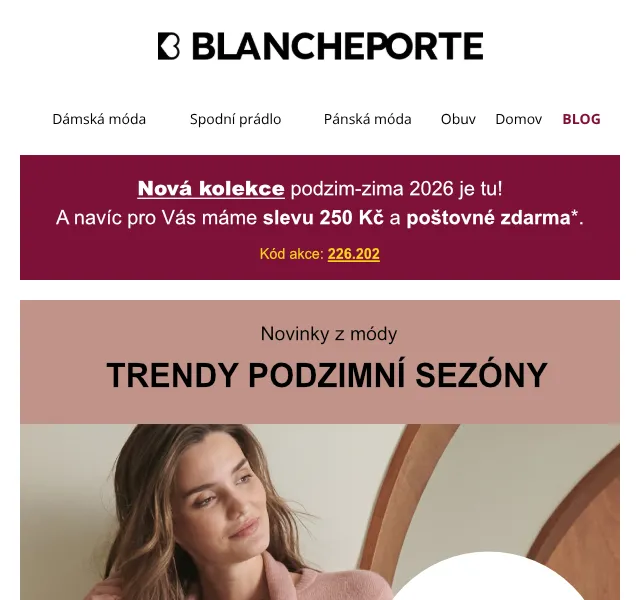 Blancheporte: podzimní kolekce + kód na 250 Kč