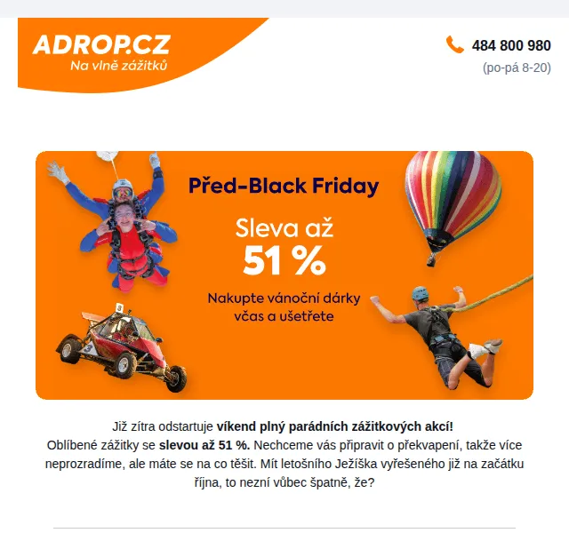 Adrop.cz: Zážitky se slevou až 51 % – říjen 2026 | Nuslet.cz
