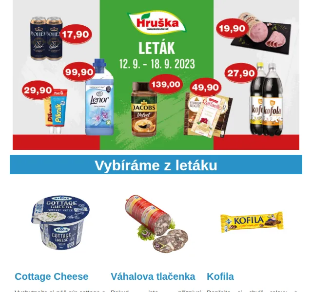 Váš HRUŠKA tým: Cottage Cheese od 32,90 Kč – červenec 2026 | Nuslet.cz