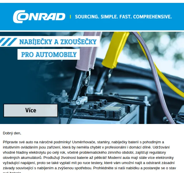 Conrad Electronic: Nabíječky autobaterií a startovací stanice – červen 2026 | Nuslet.cz