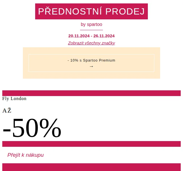 Spartoo: Slevy až -55 % na Fly London, Carlington & další – červenec 2026 | Nuslet.cz