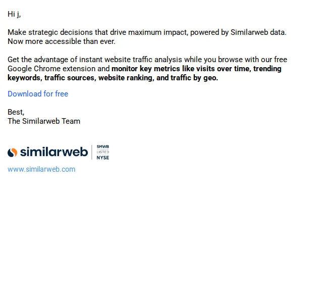 SimilarWeb: Analýza webů zdarma – Chrome rozšíření | červen 2026 | Nuslet.cz