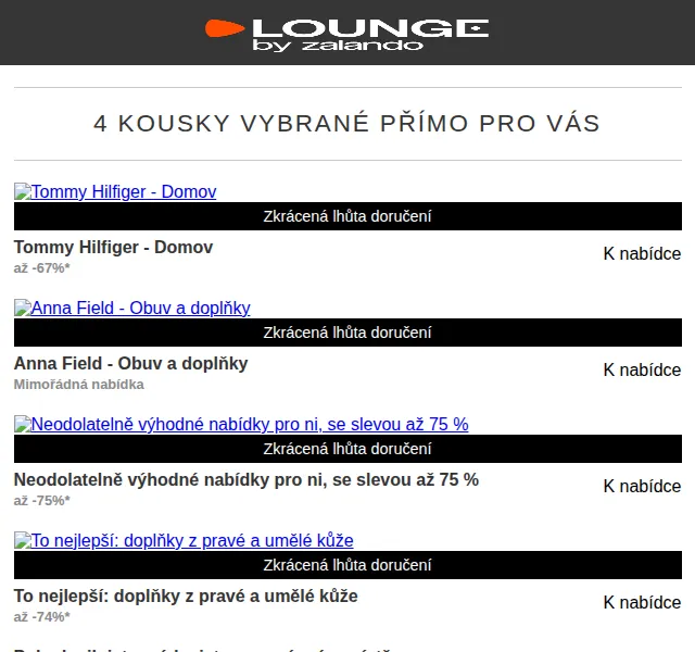 Lounge by Zalando: Tommy Hilfiger, Anna Field, Zign – slevy až 75 % – červen 2026 | Nuslet.cz