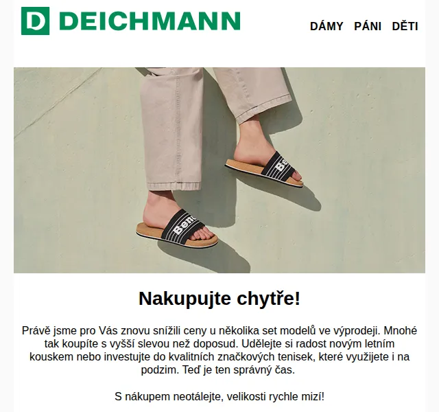 DEICHMANN: Dodatečné slevy až 50 % ve výprodeji – červenec 2026 | Nuslet.cz
