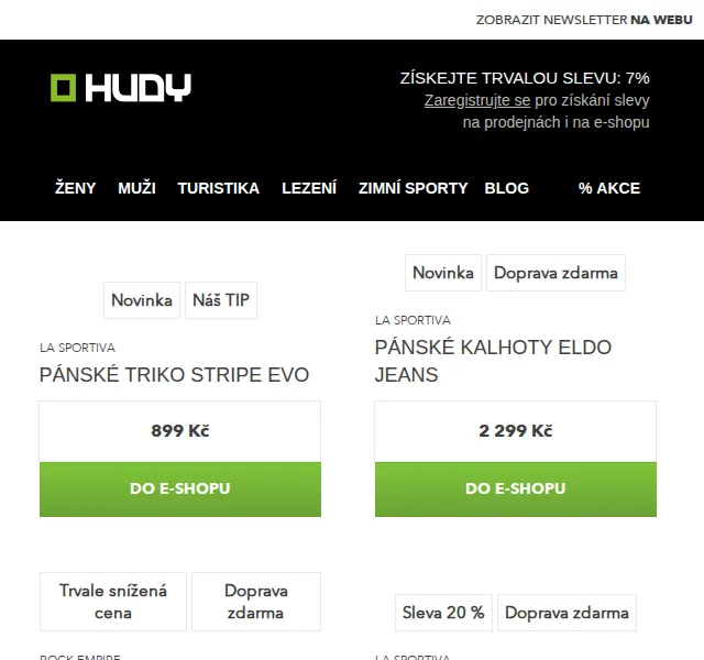 Hudy: Sleva 20 % na lezečky La Sportiva – červen 2026 | Nuslet.cz