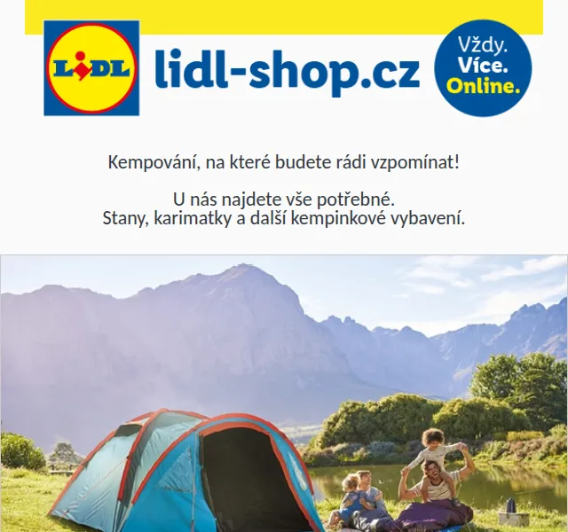 Lidl: Kempinkové vybavení se slevou až 23 % – červenec 2026 | Nuslet.cz