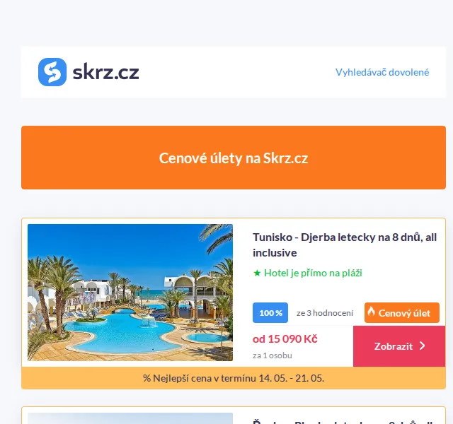 Skrz: Dovolená od 12 990 Kč – červenec 2026 | Nuslet.cz