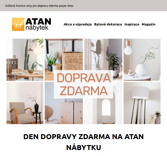 ATAN nábytek: Doprava zdarma nad 2 500 Kč – červen 2026 | Nuslet.cz