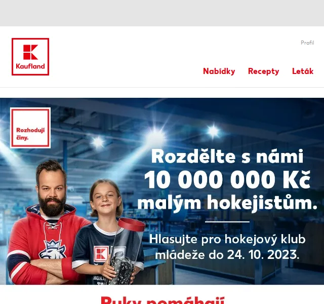 Kaufland: Rozdělte 10 mil. Kč malým hokejistům – červenec 2026 | Nuslet.cz