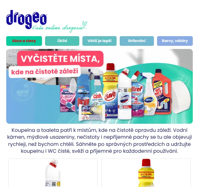 Drogeo: čističe koupelny – září 2026