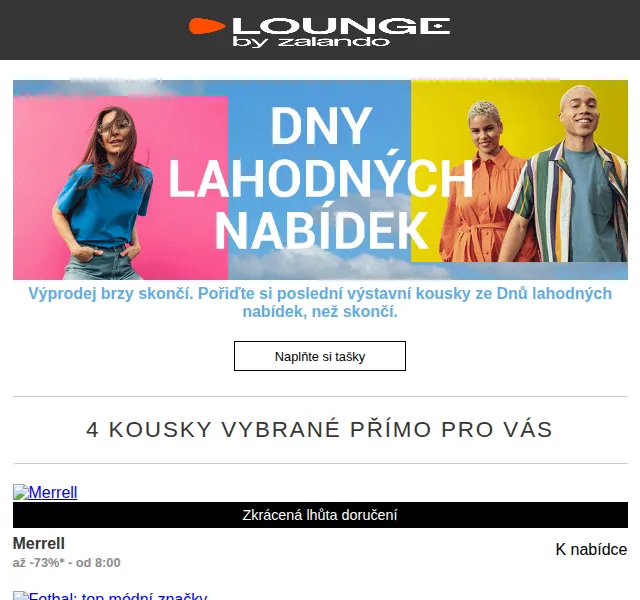 Lounge by Zalando: Merrell, Nike, DKNY až -79% – červen 2026 | Nuslet.cz