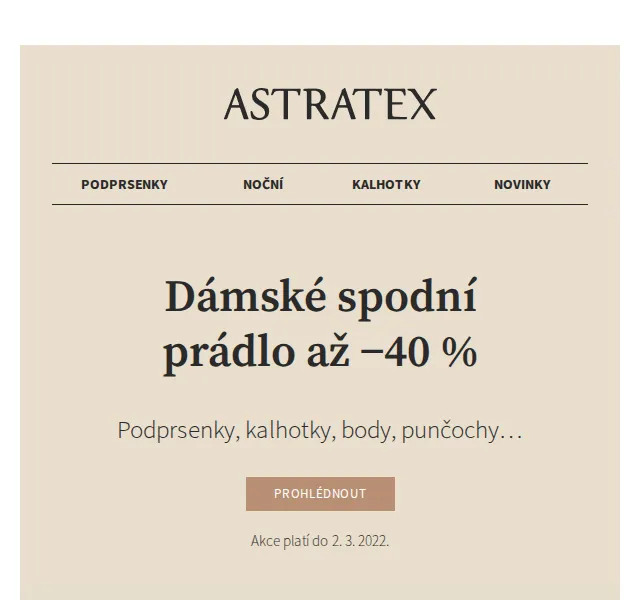 Astratex.cz: Sleva 20 % na těhotenské prádlo – červen 2026 | Nuslet.cz