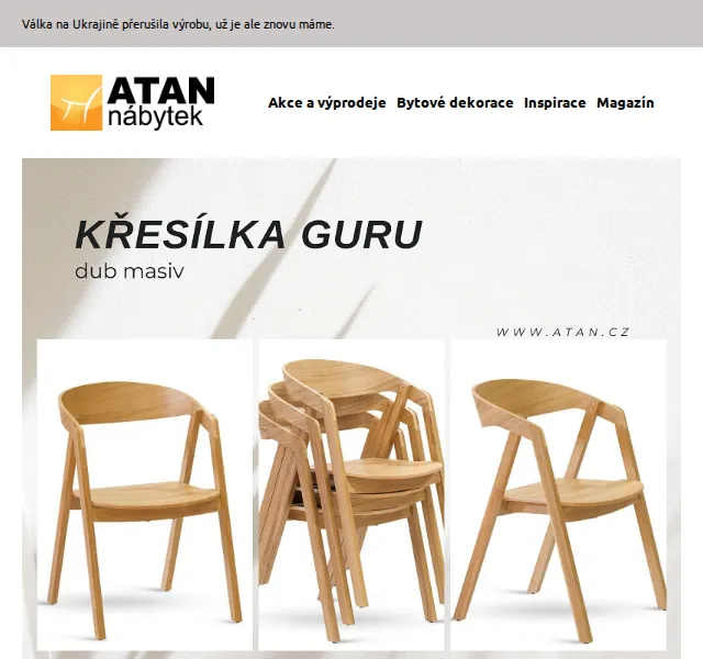 ATAN nábytek: Křesílko Guru dub masiv 3 880 Kč – červenec 2026 | Nuslet.cz