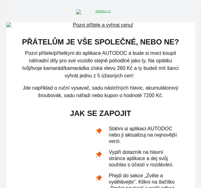 Autodoc.cz: Rozdávání o slevy 260 Kč – červen 2026 | Nuslet.cz