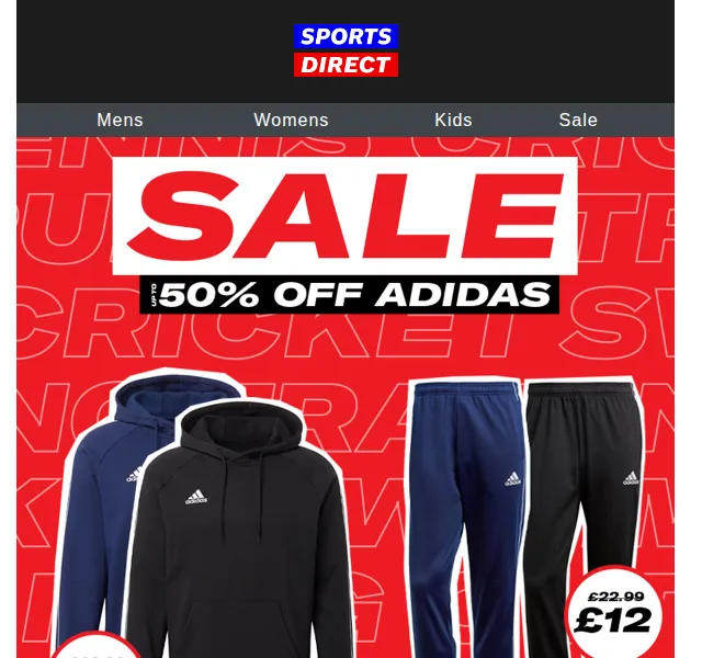 Sportsdirect.com: adidas Core do -70% – červen 2026 | Nuslet.cz