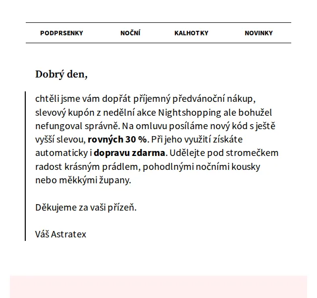 Astratex.cz: 30% sleva a doprava zdarma – červen 2026 | Nuslet.cz