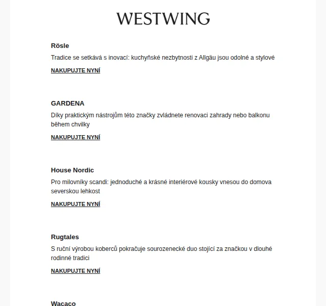 Westwing: Rösle až -35 %, GARDENA podzim – červenec 2026 | Nuslet.cz