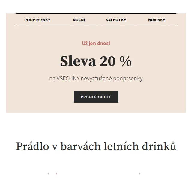 Astratex.cz: Všechny nevyztužené podprsenky -20 % – červen 2026 | Nuslet.cz