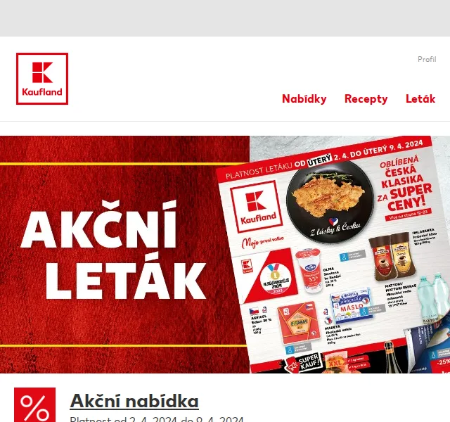 Kaufland: Madeta máslo 250 g za 47,90 Kč – červen 2026 | Nuslet.cz