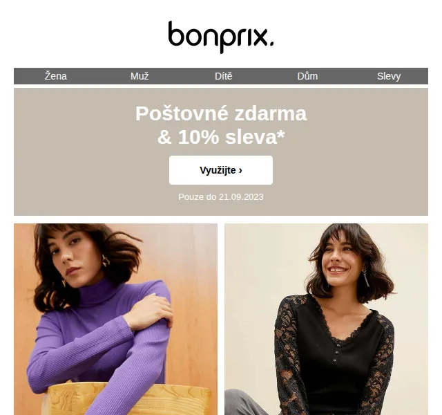 bonprix: 10% sleva a poštovné zdarma – červenec 2026 | Nuslet.cz