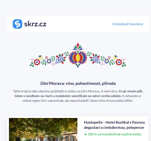 Vánoce na Skrz: Pobyty ve vinařských obcích – červenec 2026 | Nuslet.cz
