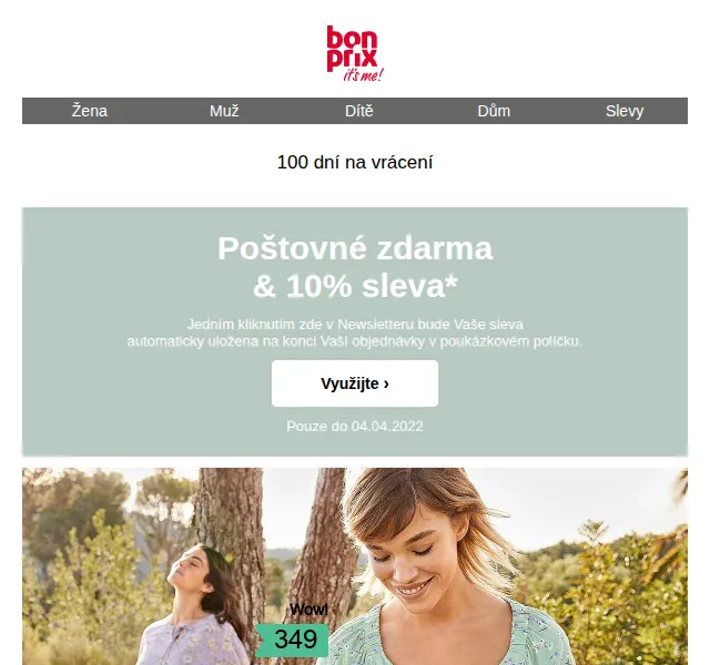 Bonprix: 10% sleva a poštovné zdarma – červen 2026 | Nuslet.cz