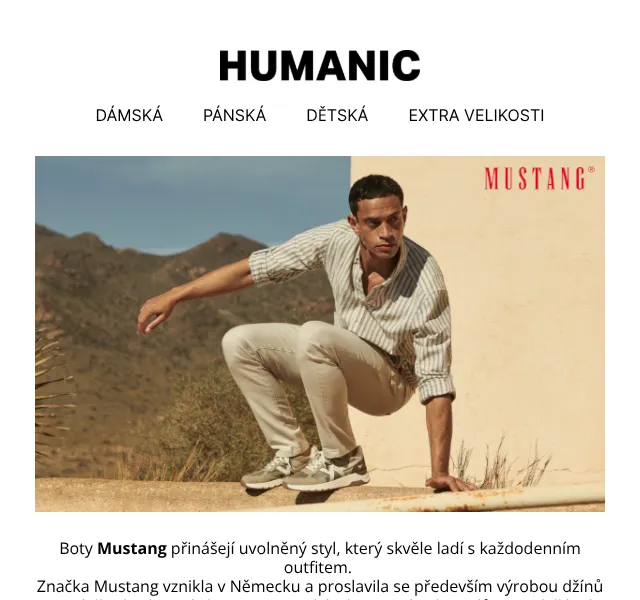 HUMANIC: Mustang tenisky -20 % na tašky | Květen 2026