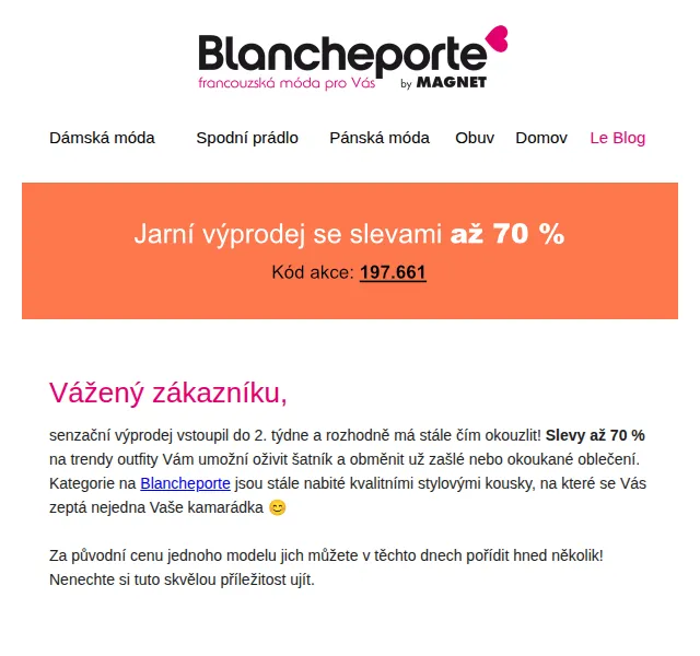 Blancheporte: Slevy až 70 % – výprodej 2. týden – červenec 2026 | Nuslet.cz