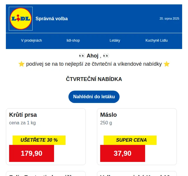 Lidl: Výprodej s úsporami až 40 % – srpen 2025 | Nuslet.cz