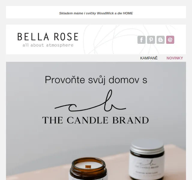 Bella Rose: Vonné svíčky a difuzéry The Candle Brand – červen 2026 | Nuslet.cz