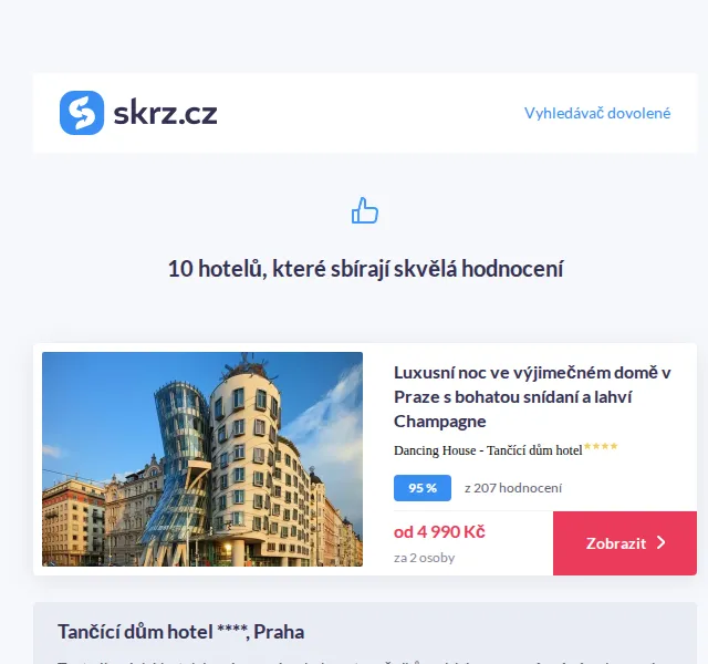 Skrz: Hotely s hodnocením 94 % a více – červenec 2026 | Nuslet.cz