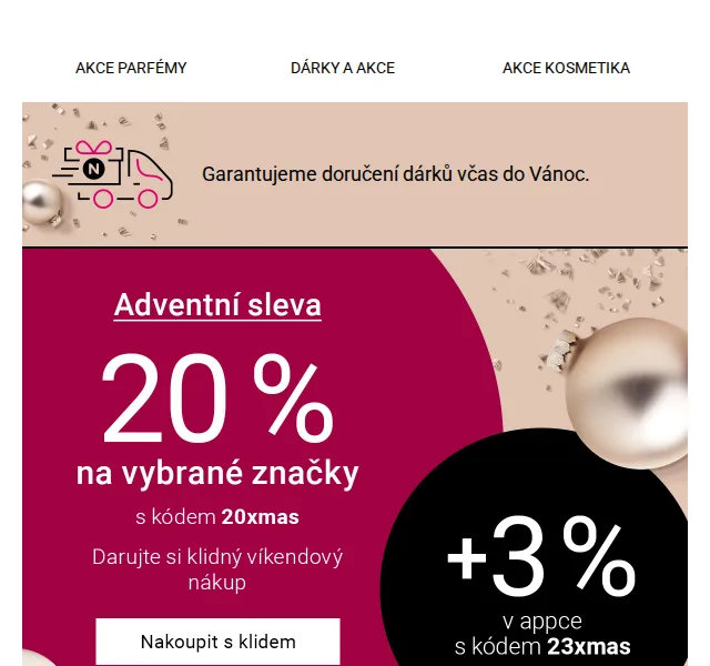 Notino: Až 23% adventní sleva v appce + doprava zdarma – červen 2026 | Nuslet.cz