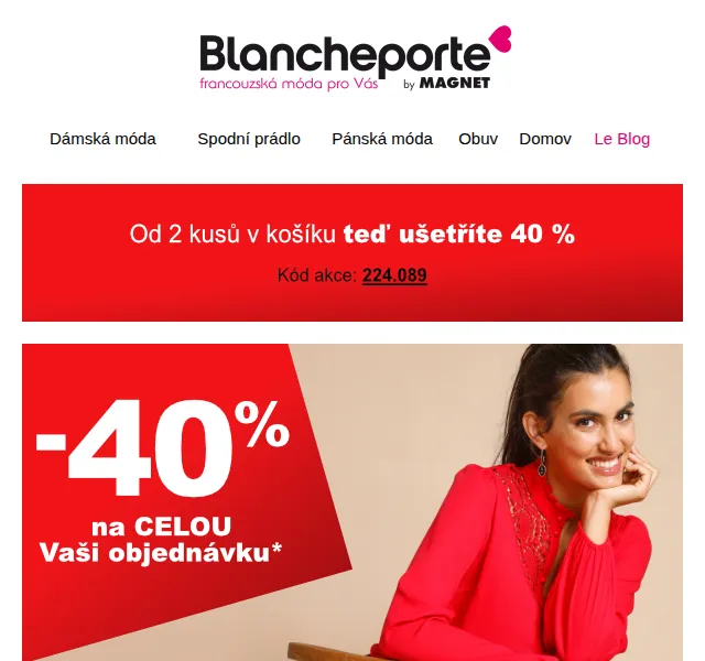 Blancheporte: Vánočních -40 % od 2 ks – červenec 2026 | Nuslet.cz