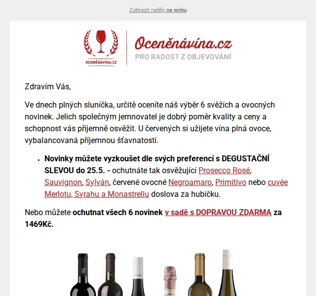 Oceněnávína.cz: Sleva 25 % na novinky vína + Primitivo bestsellery – červen 2026 | Nuslet.cz