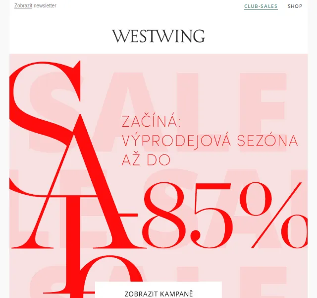 Westwing: Sezónní výprodej až -85% – červenec 2026 | Nuslet.cz