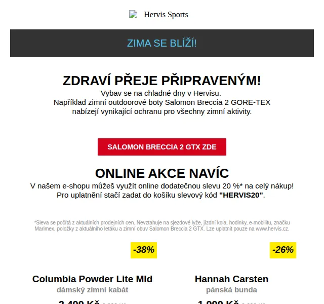 Hervis: Salomon Breccia 2 GTX za 1 999 Kč – červen 2026 | Nuslet.cz