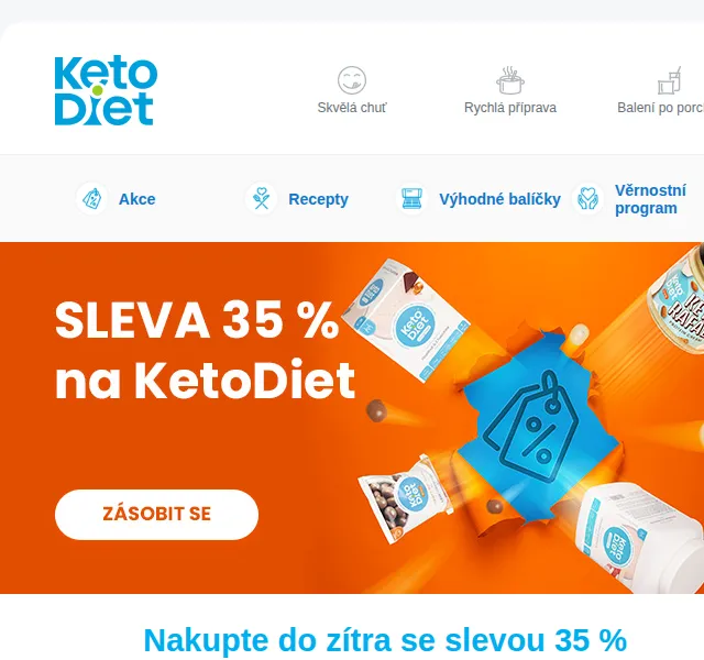 KetoDiet: Sleva 35 % na keto produkty – červenec 2026 | Nuslet.cz