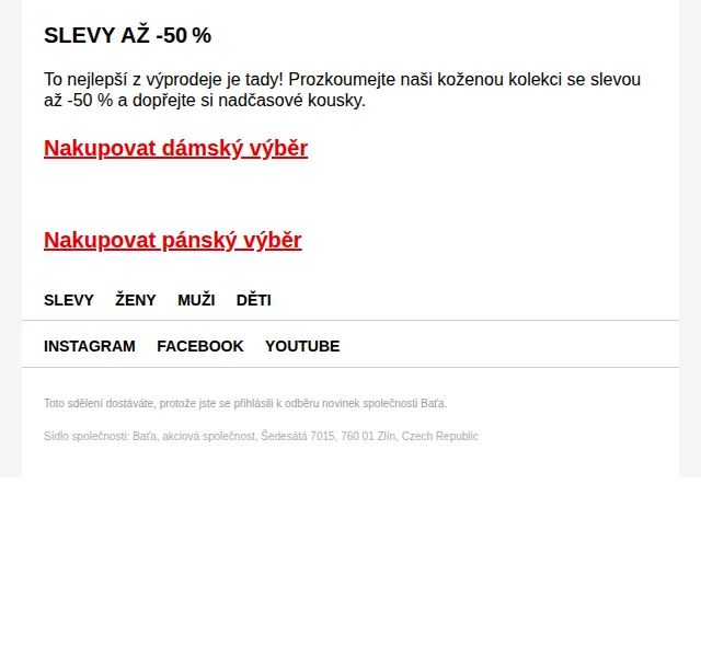 Baťa: Výběr kožených produktů až -50 % – červenec 2026 | Nuslet.cz