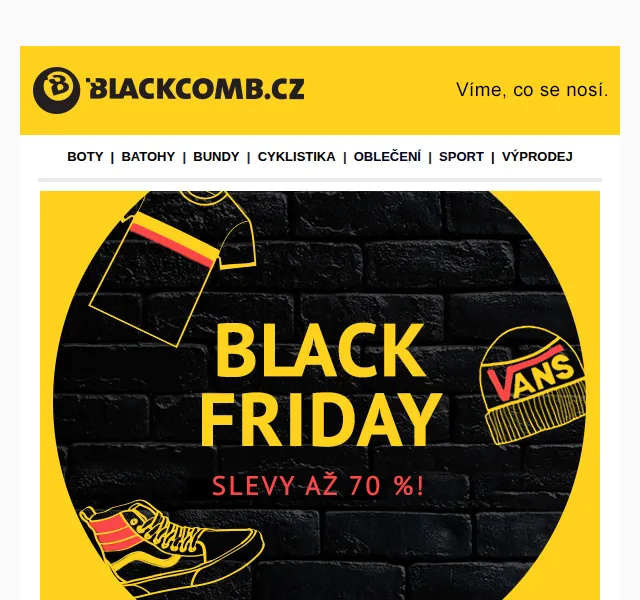 Blackcomb.cz: Black Friday slevy až 70 % – červen 2026 | Nuslet.cz