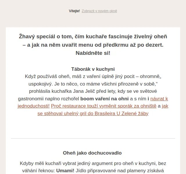 Jídlo a radost: inspirace vařením na ohni – červen 2026 | Nuslet.cz