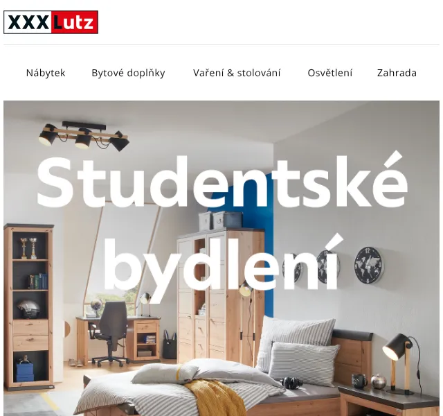 XXXLutz: Studentské bydlení se slevou 25 % – září 2026