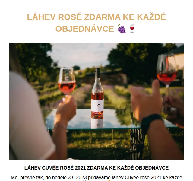 Vinociganek: Láhev rosé zdarma ke každé objednávce – červenec 2026 | Nuslet.cz