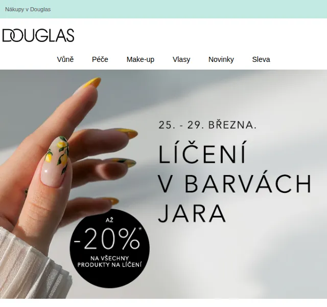 Douglas CZ: Sleva 20 % na dekorativní kosmetiku – červenec 2026 | Nuslet.cz